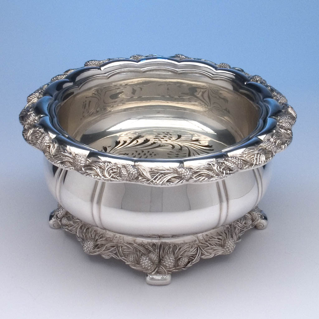 Tiffany &amp; Co 'Pine Cone' Design Antique Sterling Silver Ice Bowl, 1891-1902