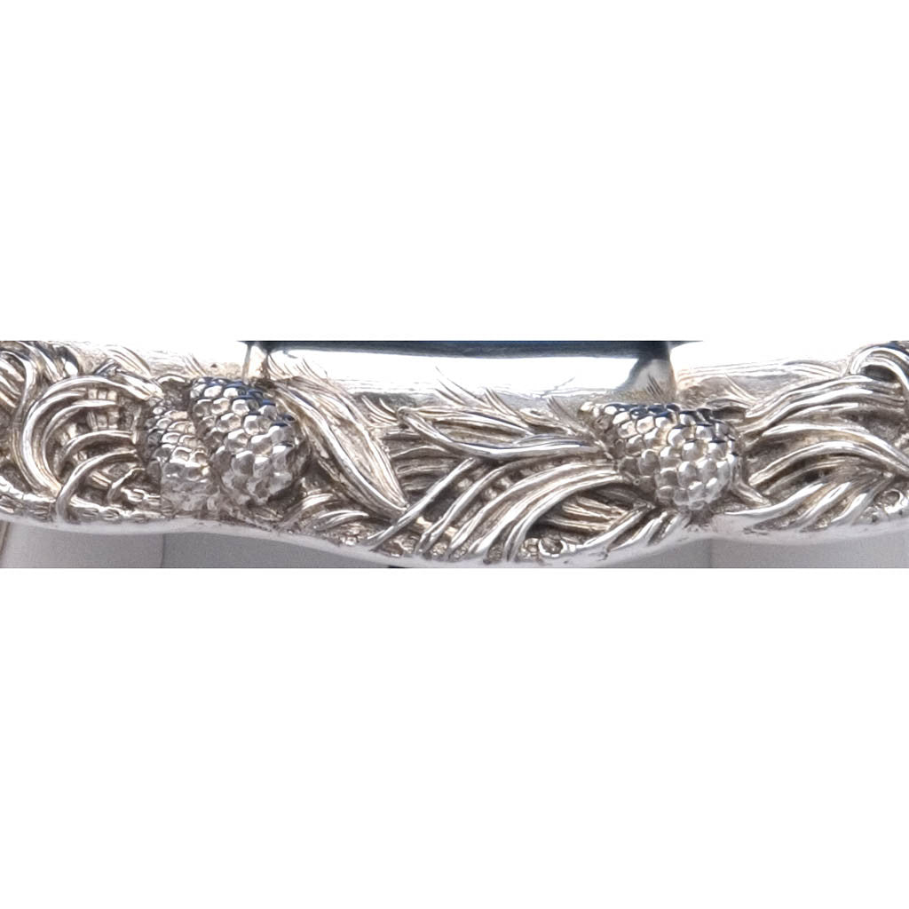 Rim detail of the Tiffany &amp;amp; Co &#39;Pine Cone&#39; Design Antique Sterling Silver Ice Bowl, 1891-1902