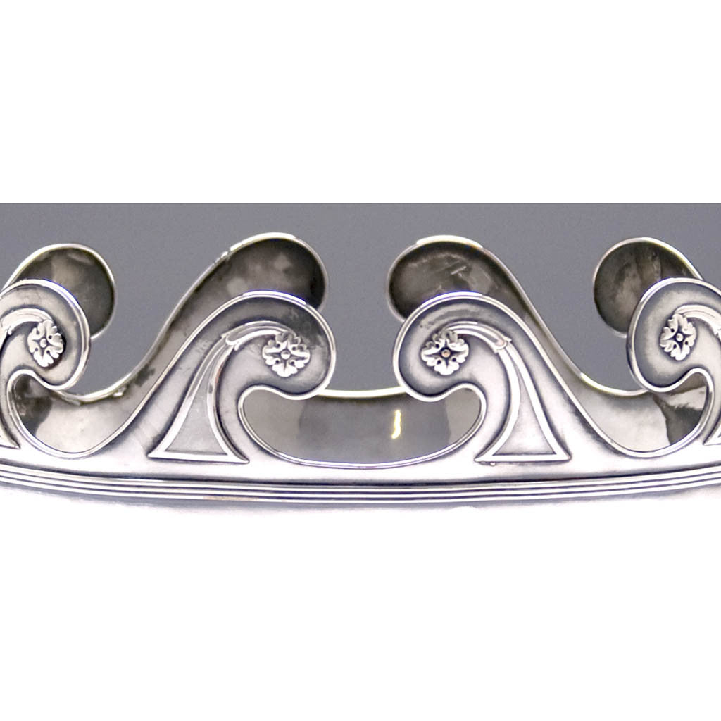 Rim detail on the Pair of Antique Sheffield Plate Monteiths or Verrières, c. 1780-90