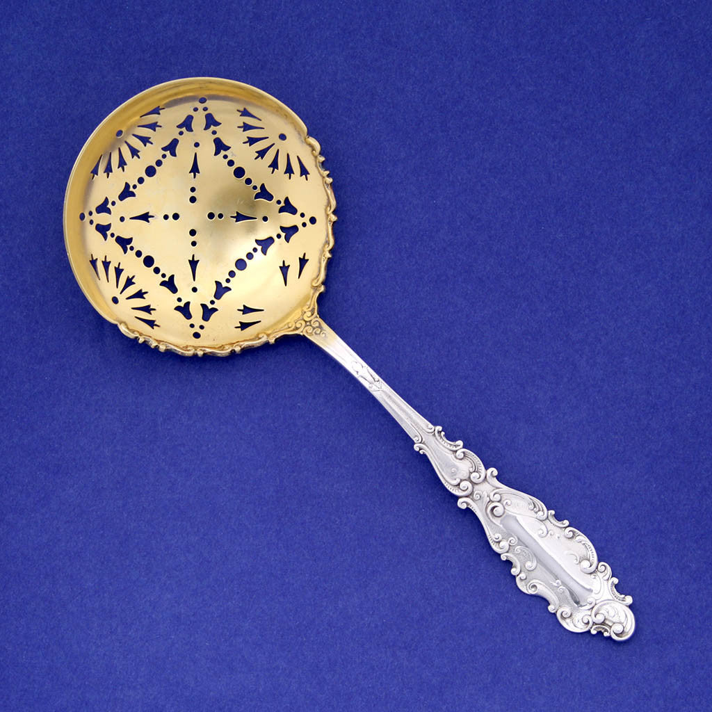 Gorham &#39;Luxembourg&#39; Pattern Sterling Silver Pea Serving Spoon, c. 1900
