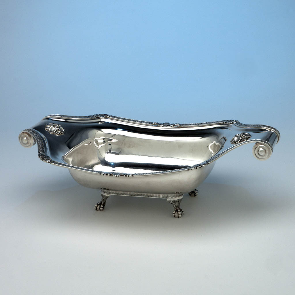Fletcher &amp; Gardiner Antique Coin Silver Bread Basket, Philadelphia, c. 1815, Retailed by J. B. Jones in Boston