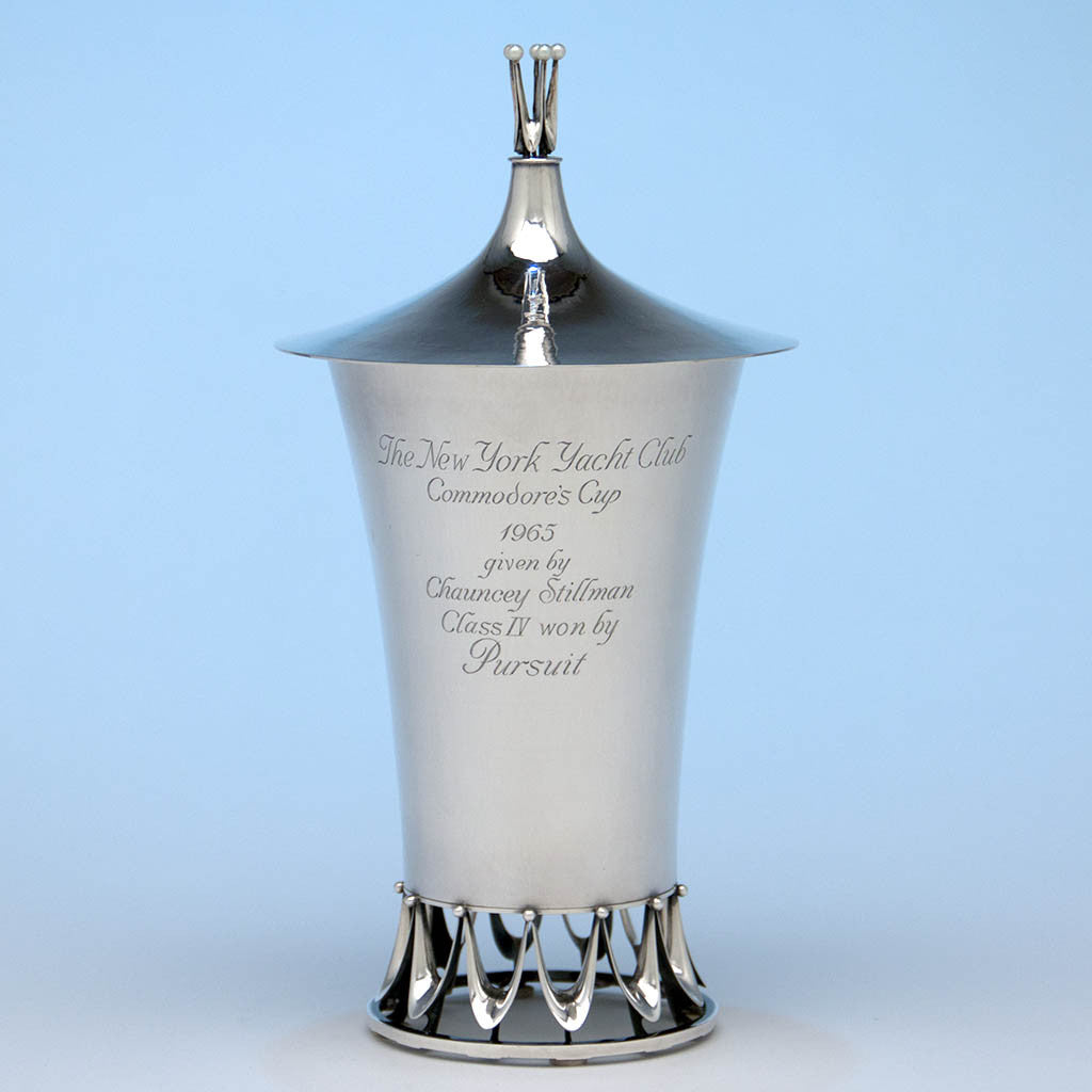 Harold Schremmer Sterling with Pearls New York Yacht Club Commodore's Cup Yachting Trophy, Southington, Connecticut, 1965