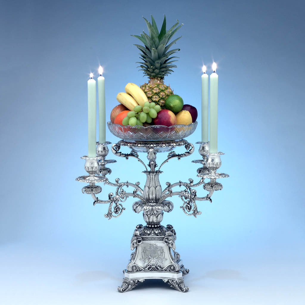 Rebecca Emes & Edward Barnard, Exceptional English Antique Sterling Silver Epergne, London - 1819/20