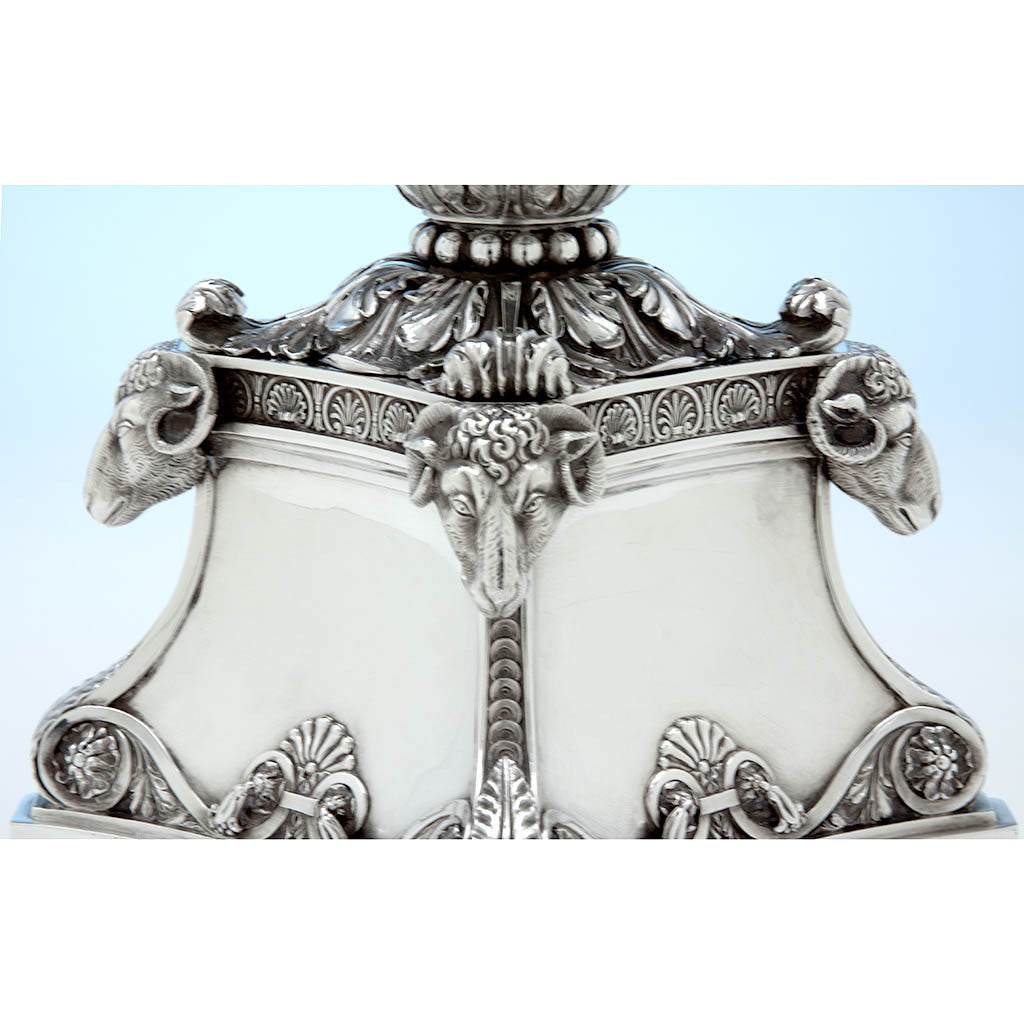Base Detail Rebecca Emes &amp; Edward Barnard, Exceptional English Antique Sterling Silver Epergne, London - 1819/20
