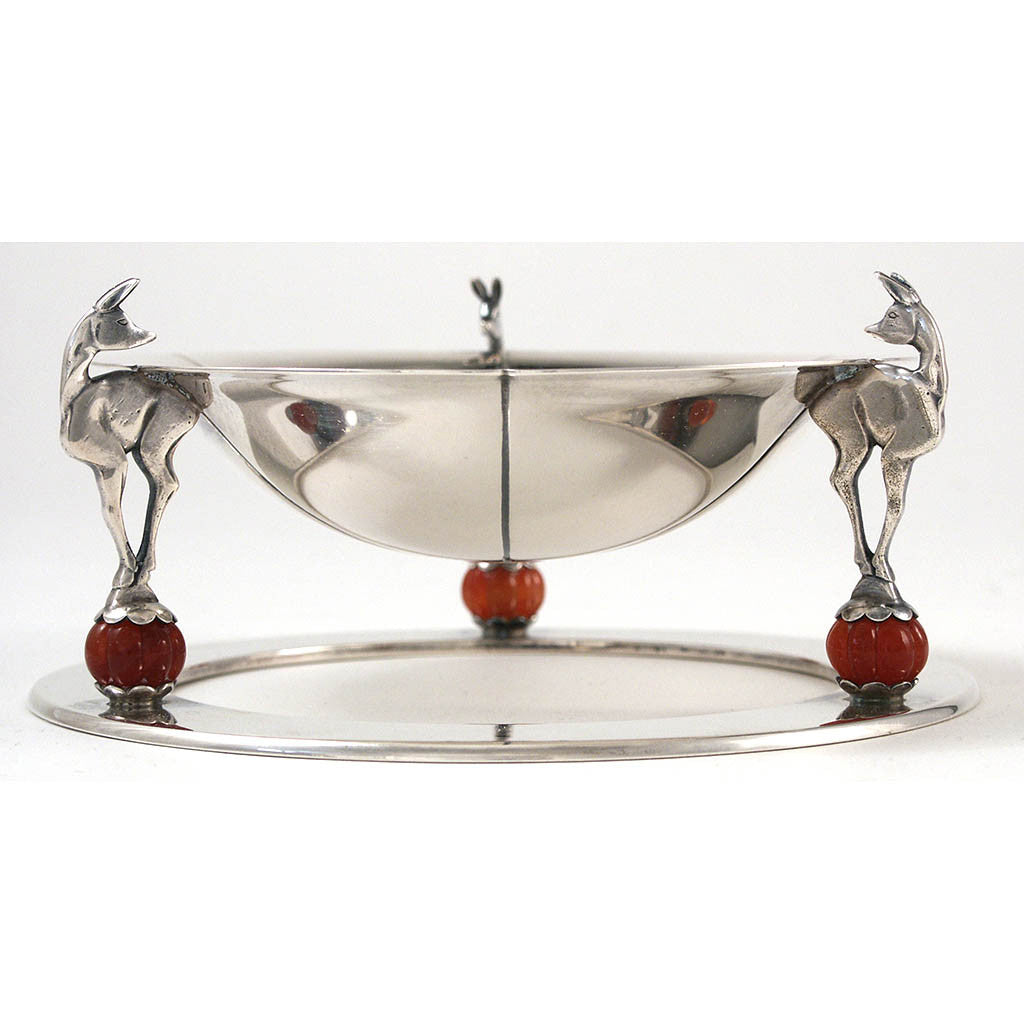 Side view Erik Magnussen for Gorham Sterling Art Deco Bon Bon Dish, 1929
