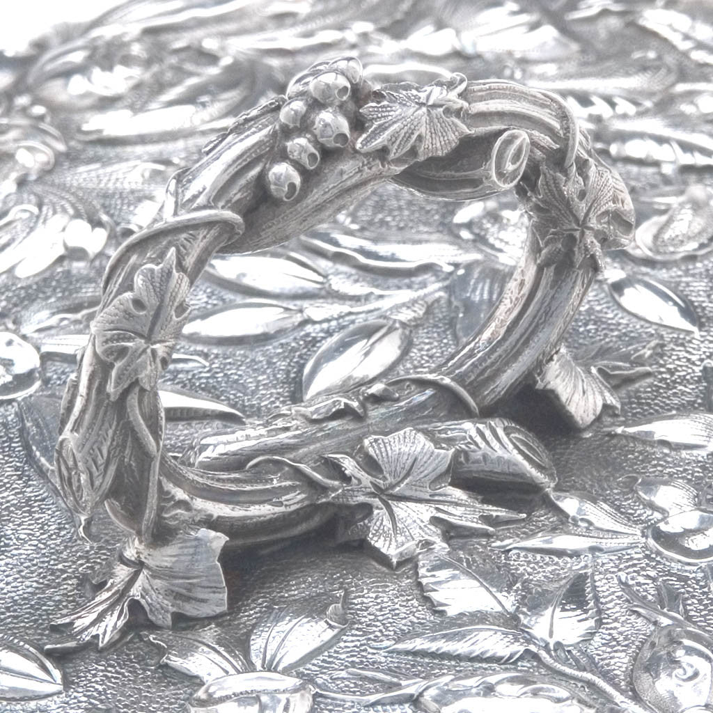 Handle of the Peter Krider Pair of Sterling Silver Covered Serving Dishes, c. 1878-94