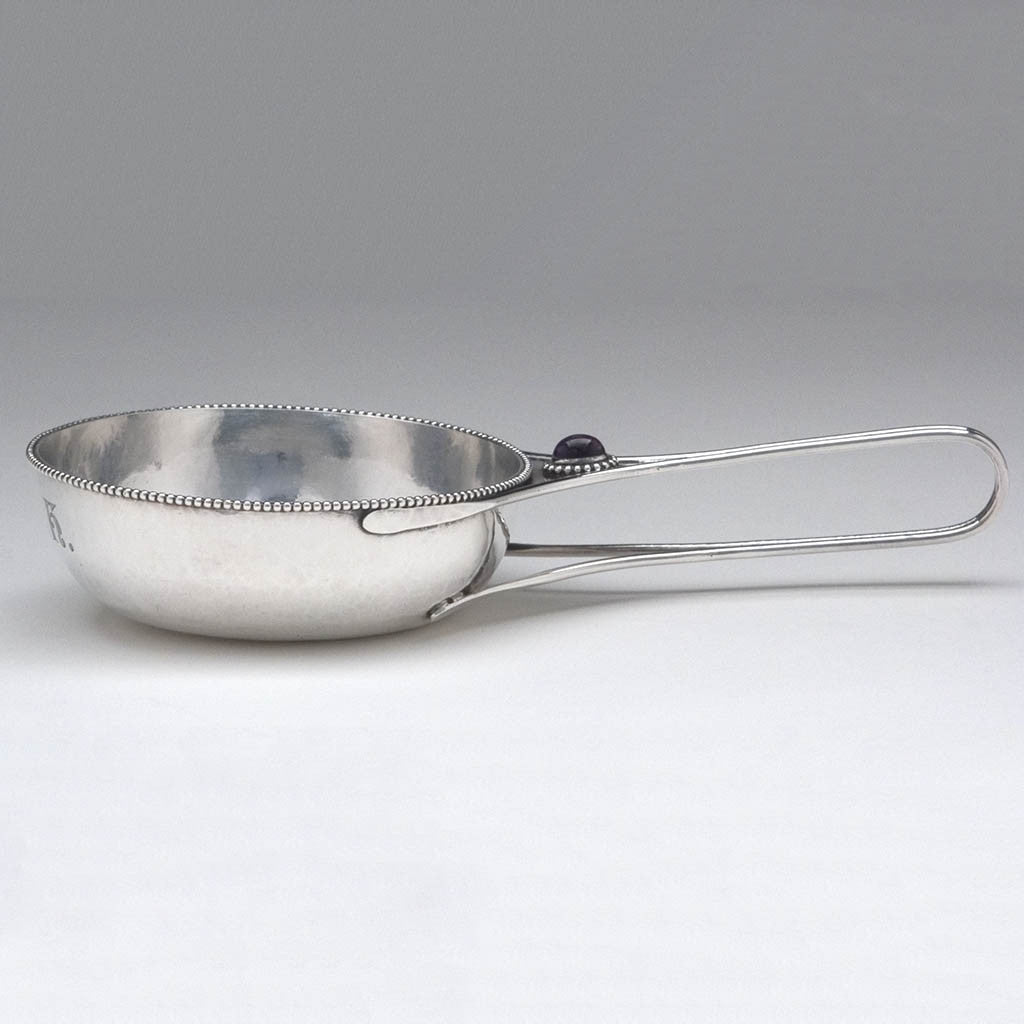 Side view of the Marcus &amp; Co Sterling and Amethyst Condiment Dishes - 2, c. 1905