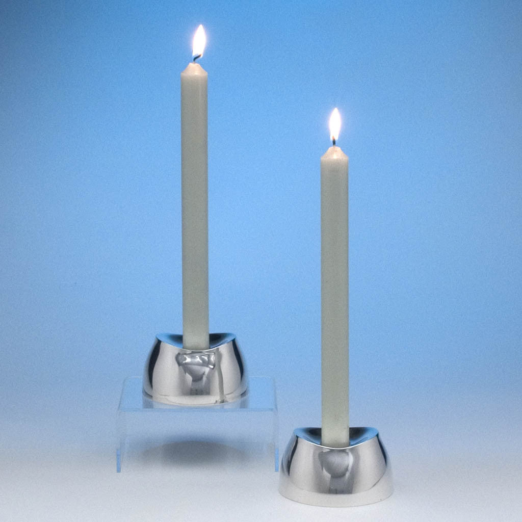 Pair of Towle 'Contour' Pattern Sterling Silver Candle Holders, c. 1950's