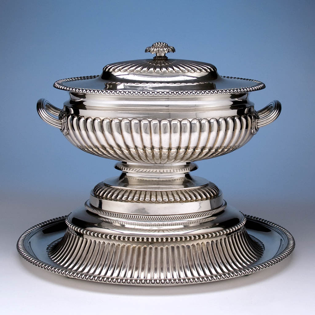 Antique Sheffield Plate Covered Tureen on Stand, c. 1805-10