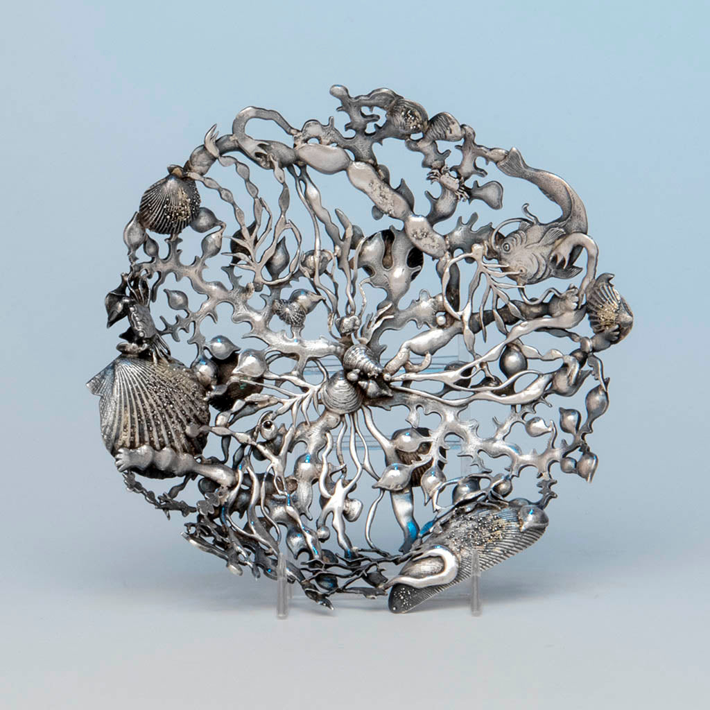 Gorham &#39;Narragansett&#39; Antique Sterling Silver Bon Bon Dish, Providence, RI, 1886