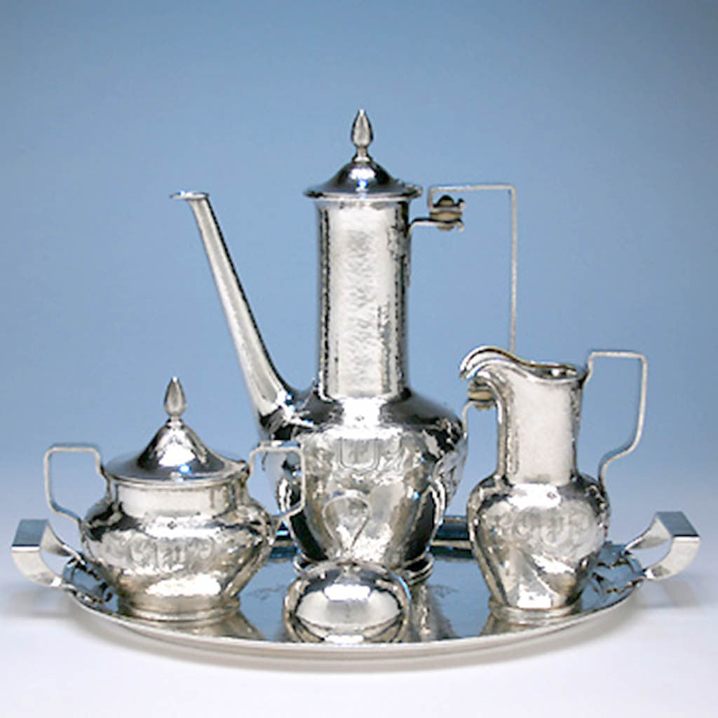 After dinner coffee Shreve &amp;amp; Co Sterling Silver 7-piece Coffee and Tea Service, San Francisco - c. 1905
