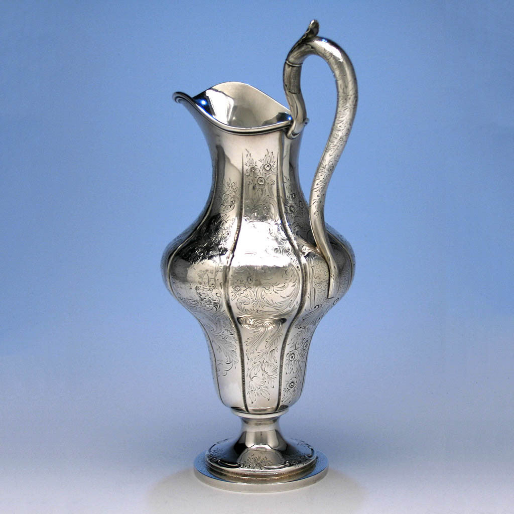 Obadiah Rich Coin Silver Harvard University Presentation Ewer, 1850