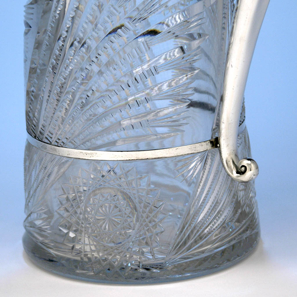 Handle strap to Tiffany &amp; Co. Massive Antique Sterling Silver and Cut Glass Pitcher, 1902-1907