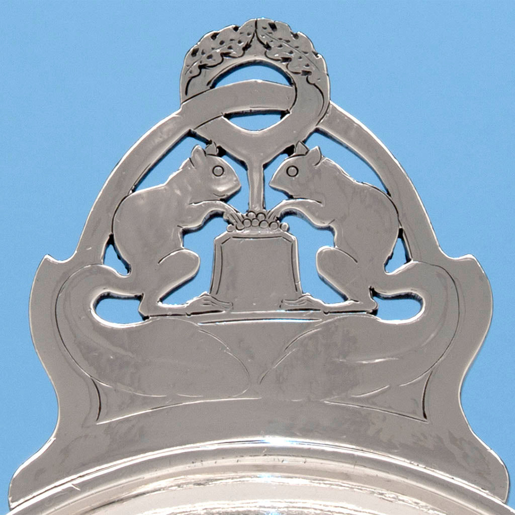 Handle detail of the Arthur Stone Silver Arts &amp; Crafts Porringer, 1909-32