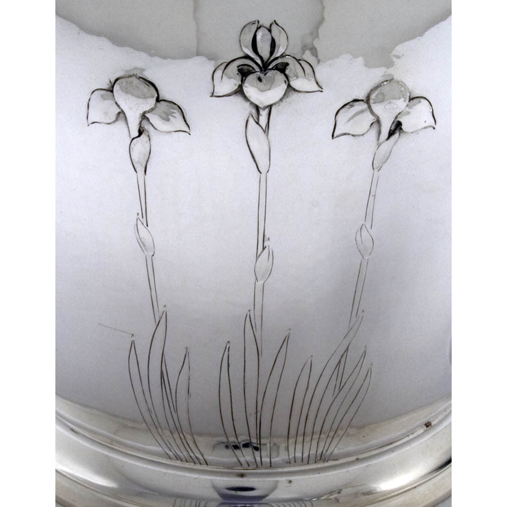 Chasing on Arthur Stone Silver 6 Piece Decorated Arts &amp; Crafts Hand Wrought Coffee and Tea Service, 1921-27