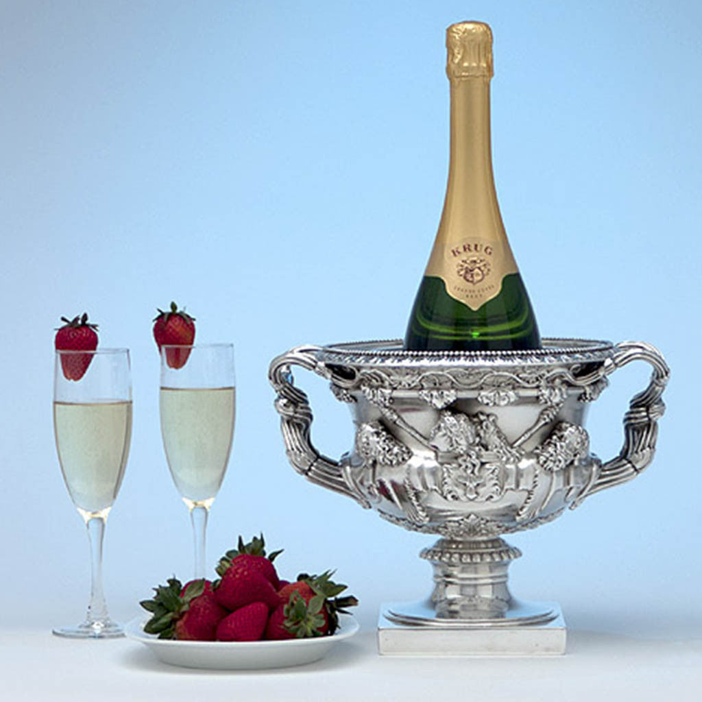 English Antique Sterling Silver 'Warwick Vase' Wine Cooler by Paul Storr, London, 1821/22