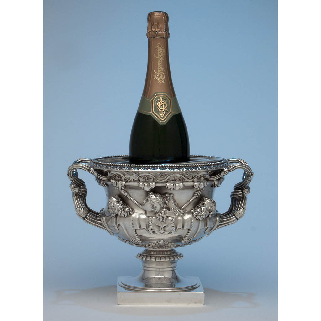 Champagne in English Antique Sterling Silver &#39;Warwick Vase&#39; Wine Cooler by Paul Storr, London, 1821/22