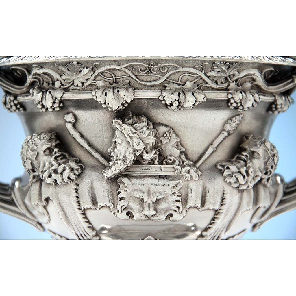 Side b of English Antique Sterling Silver &#39;Warwick Vase&#39; Wine Cooler by Paul Storr, London, 1821/22