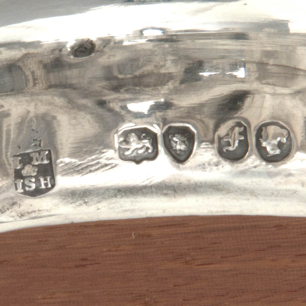 Marks on Mortimer &amp; Hunt Pair of English Sterling Silver Antique Wine Coasters, London - 1841/42