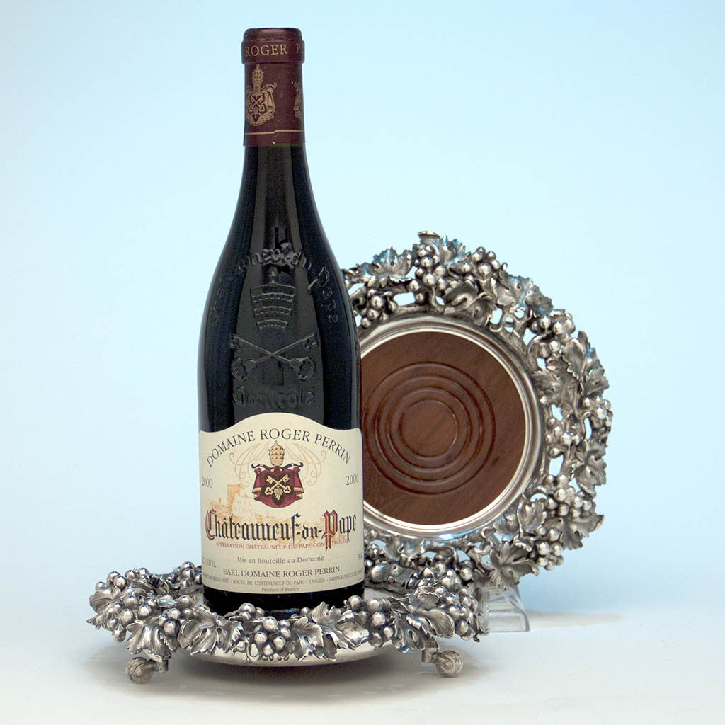 Mortimer &amp; Hunt Pair of English Sterling Silver Antique Wine Coasters, London - 1841/42