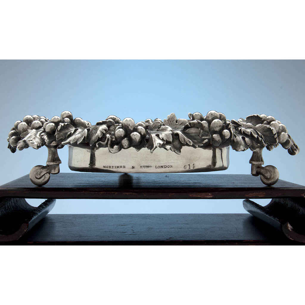 Side of Mortimer &amp; Hunt Pair of English Sterling Silver Antique Wine Coasters, London - 1841/42