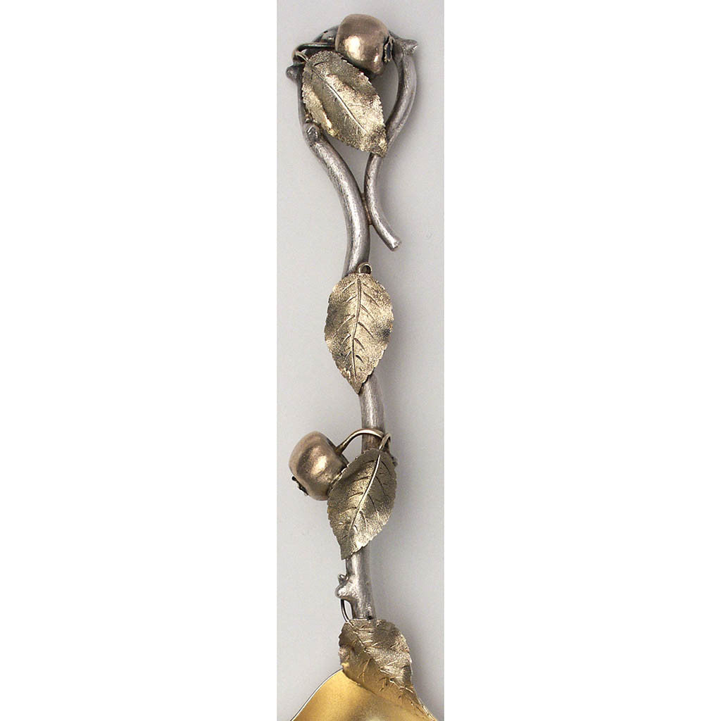 Handle detail of American Sterling Naturalistic Berry or Fruit Ladle, c. 1880&#39;s