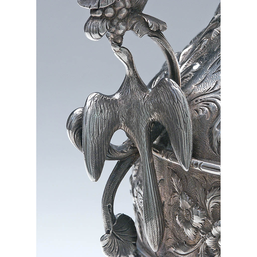 Bird on Samuel Kirk Silver 'Gilmor' Type Massive Ewer, Baltimore, c. 1840 