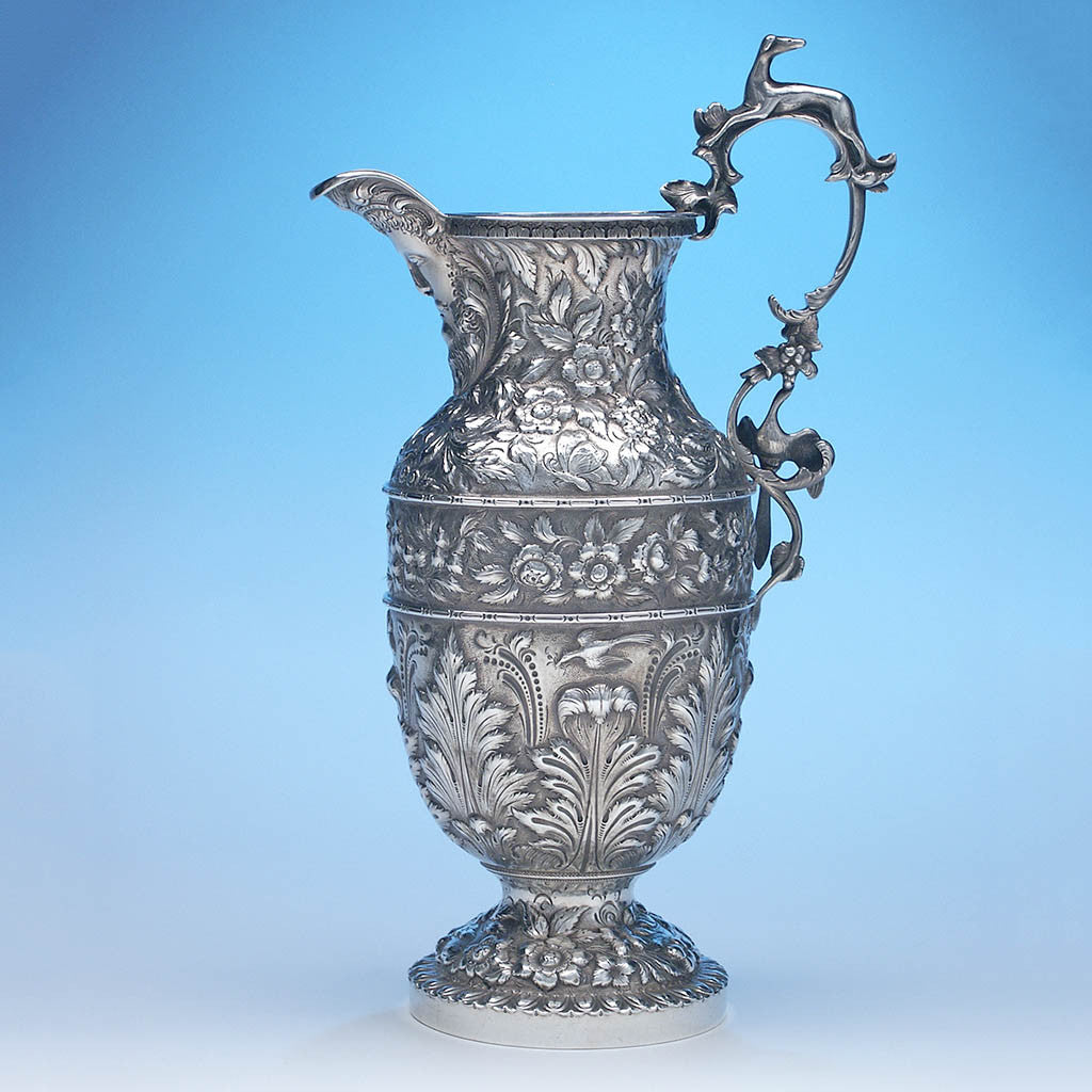 Samuel Kirk Silver 'Gilmor' Type Massive Ewer, Baltimore, c. 1840 