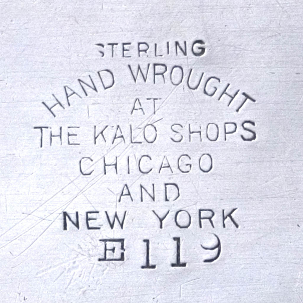 Marks on Kalo Shop Sterling Silver &amp; Coral Covered Box, c. 1913