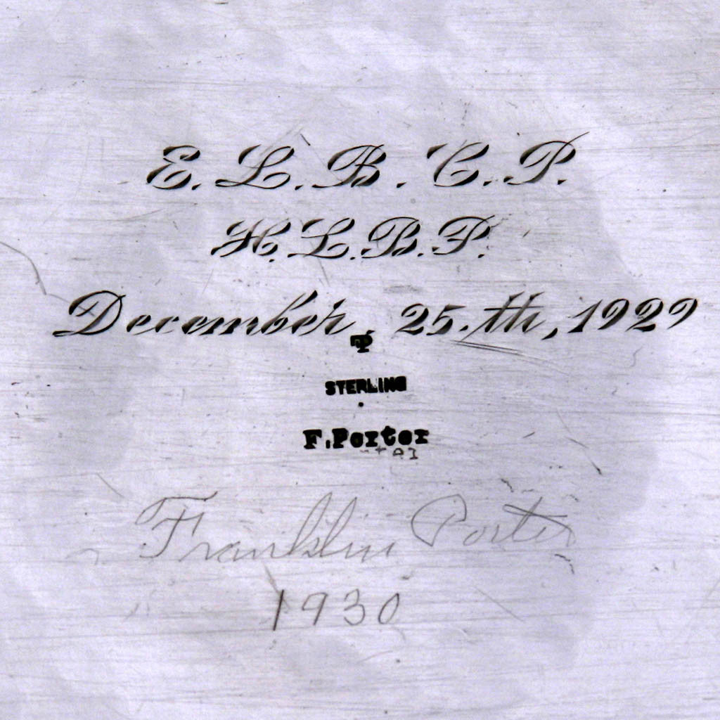 Inscription on Franklin Porter Signed Sterling Silver Arts &amp; Crafts Salad Bowl, 1929