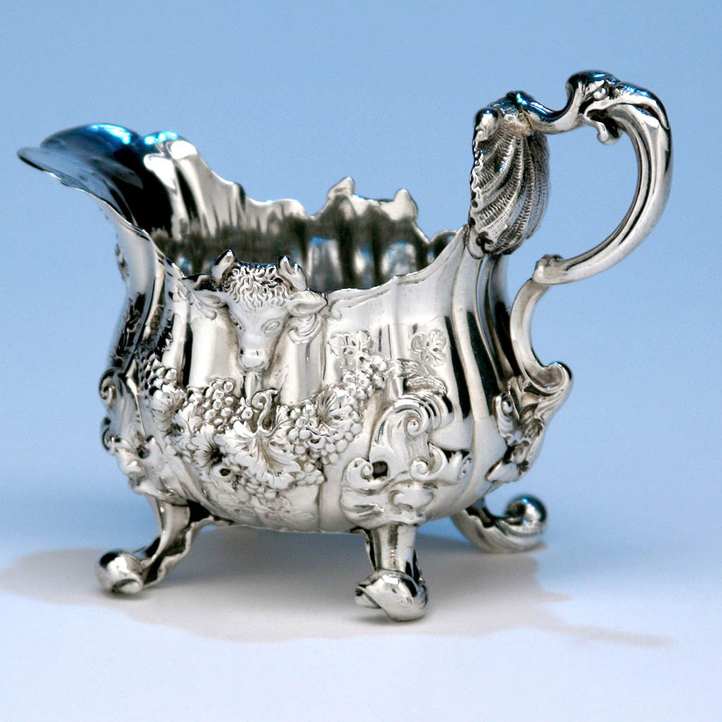 Rare English Sterling Silver Cream Boat by Paul de Lamerie, London, 1742/43