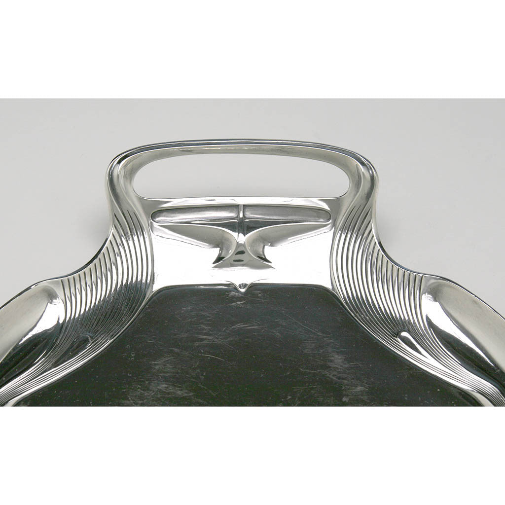 Tray handle of Orivit Sterling Silver Art Nouveau Coffee and Tea Service with Tray, Cologne, Germany, c. 1904