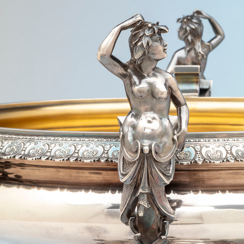 John Wendt (attr) Monumental Figural Antique Sterling Silver