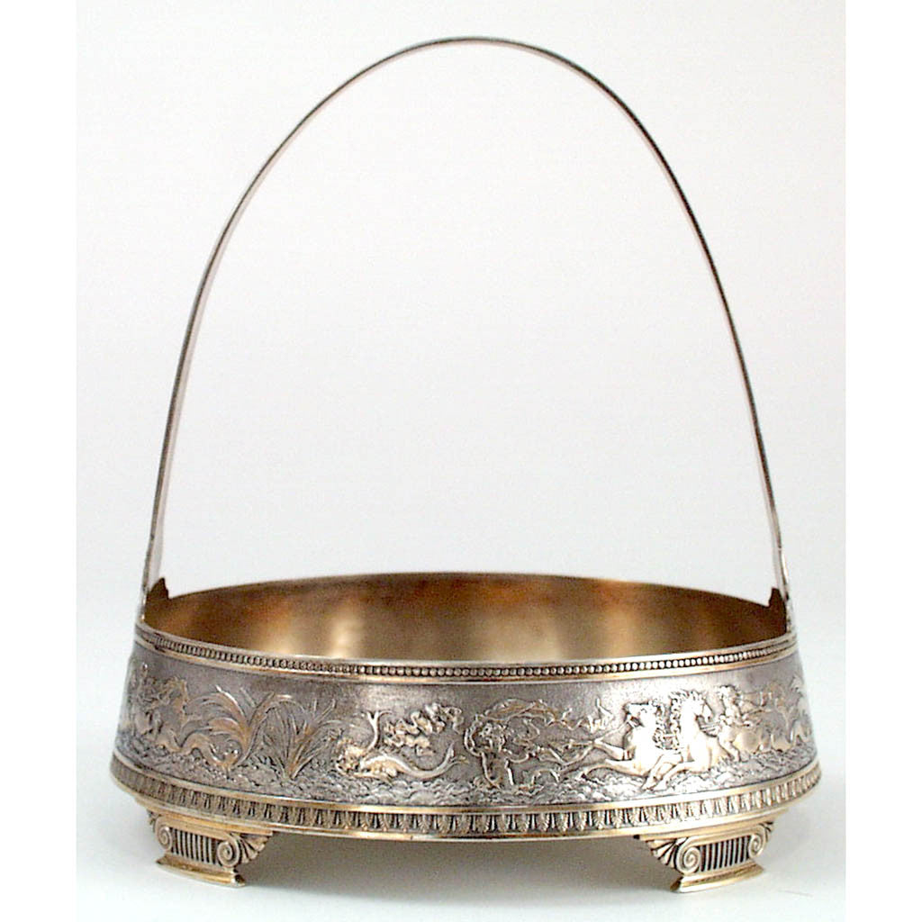 Gorham Aesthetic Antique Sterling Silver Bonbon Basket, Providence, RI, 1874