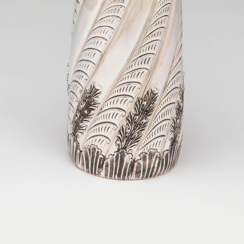 Base detail of the Gorham Antique Sterling Silver Champagne Pitcher, Providence, RI, 1887