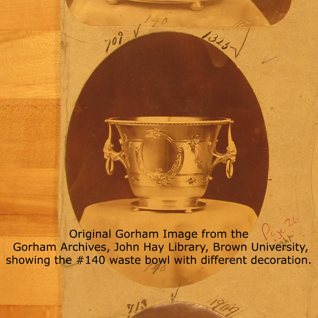 Archival image of the Gorham Antique Coin Silver Waste Bowl, Providence, RI, c. 1870&#39;s