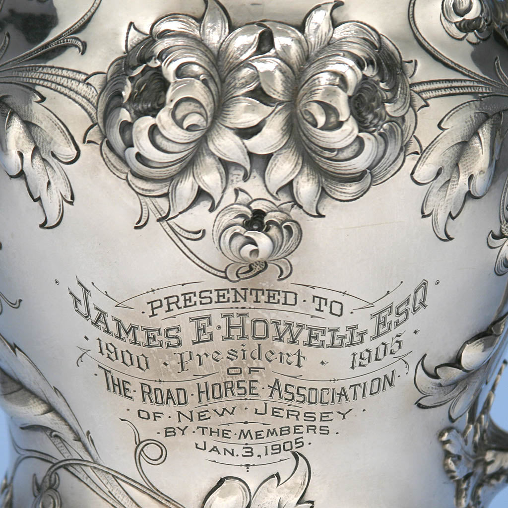 Inscription on Gorham Sterling Silver Antique Presentation Water Pitcher, 1904