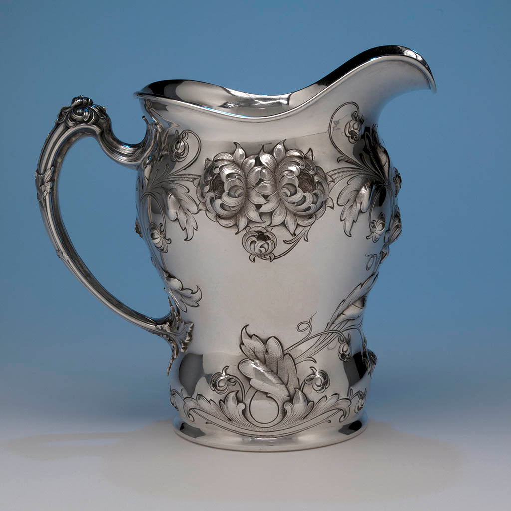 Gorham Sterling Silver Antique Presentation Water Pitcher, 1904