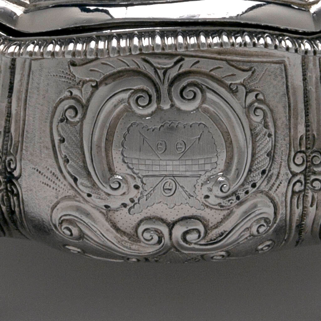 Arms of The McCall Family Pair of English Antique Sterling Silver Sauce Tureens by John Wakefield, London, 1820/21 