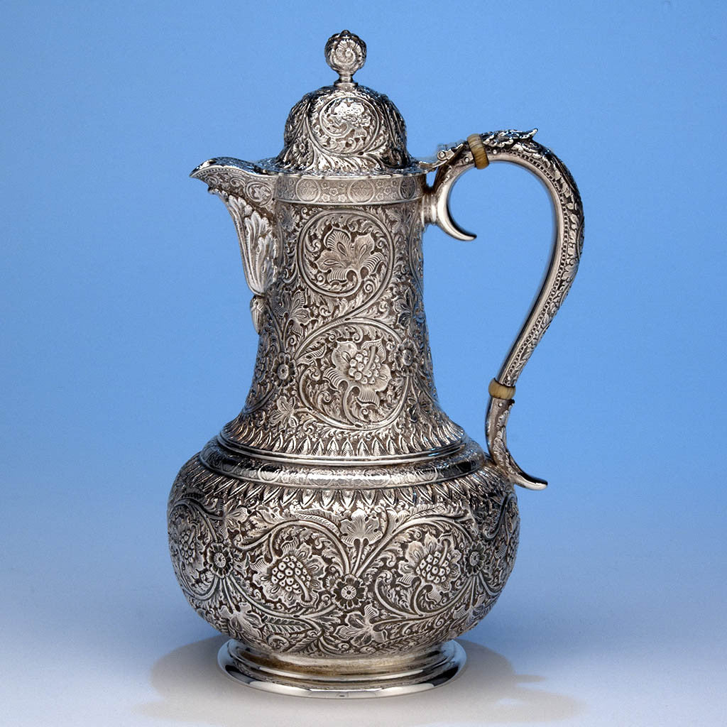 Tiffany & Co Antique Sterling Silver Persian-style Hot Milk Jug, New York City, 1883