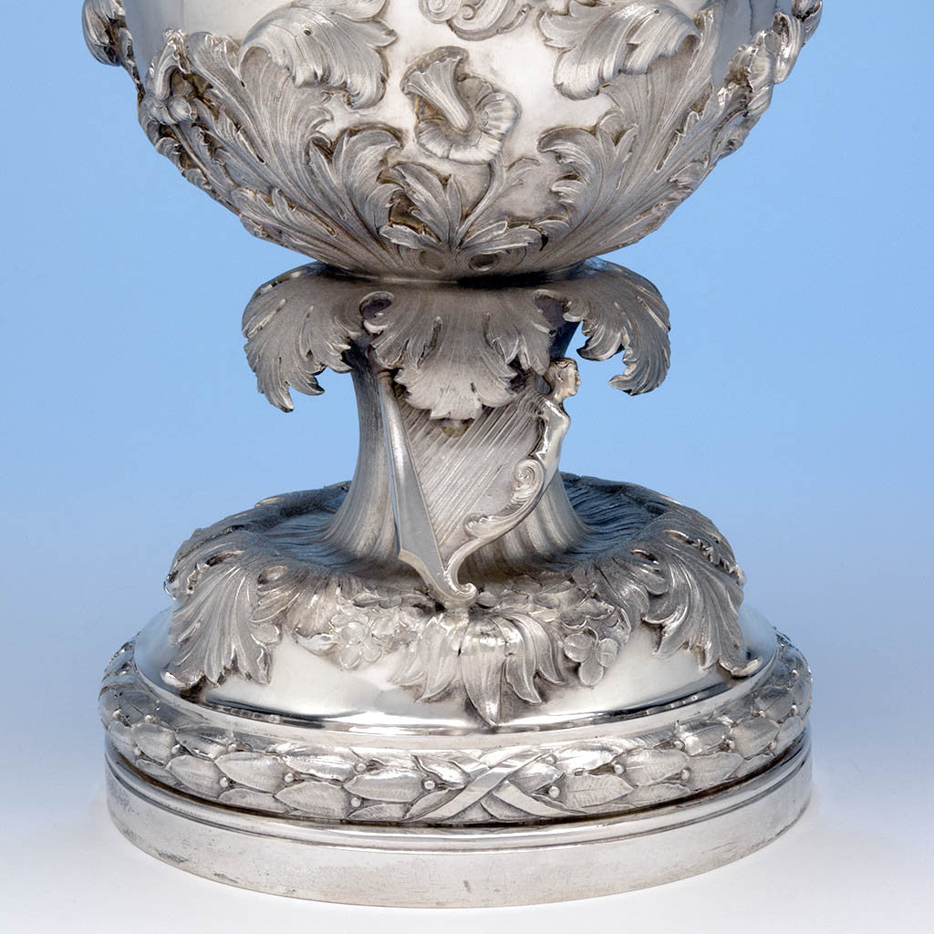 Base of James Thomson - The McKeon Vase: Monumental American Silver Covered Presentation Vase Designed by Sculptor Robert Ball Hughes, New York, NY, 1837