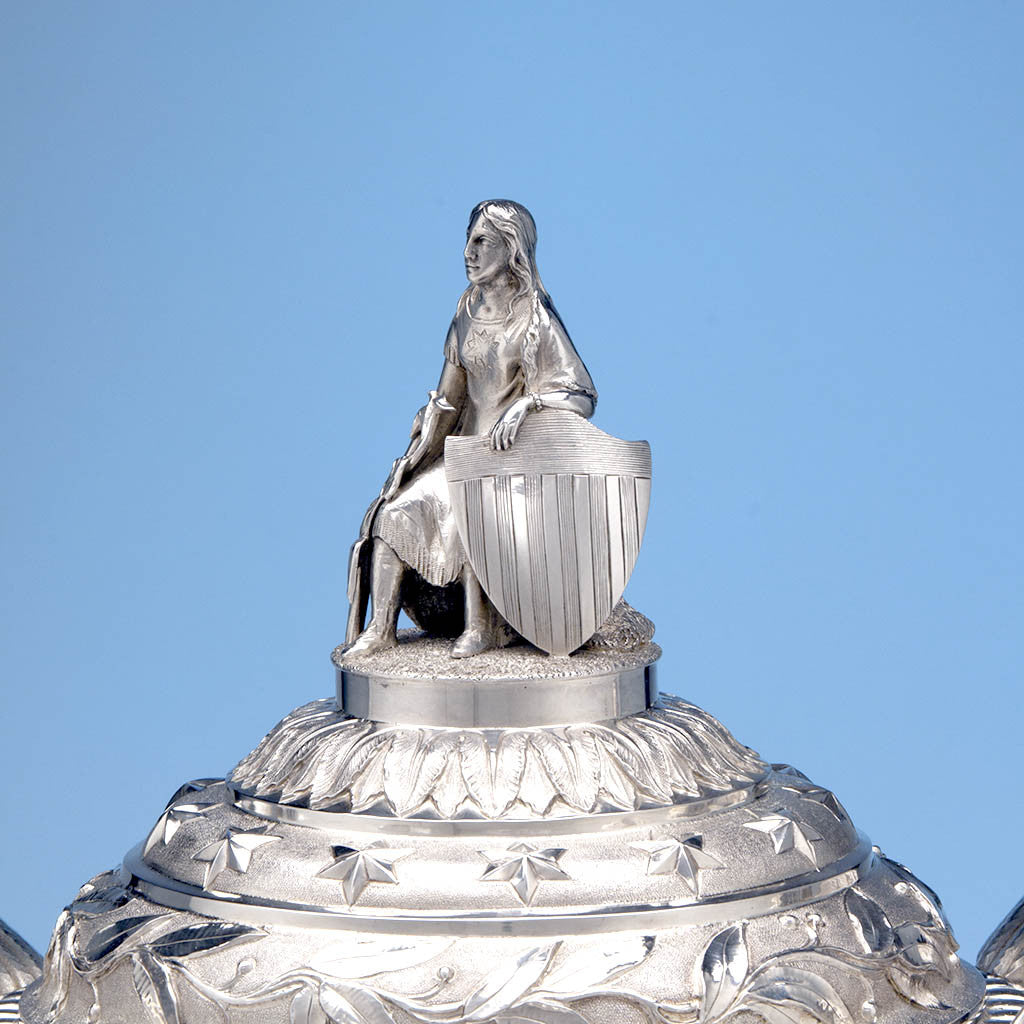 James Thomson - The McKeon Vase: Monumental American Silver Covered Presentation Vase Designed by Sculptor Robert Ball Hughes, New York, NY, 1837