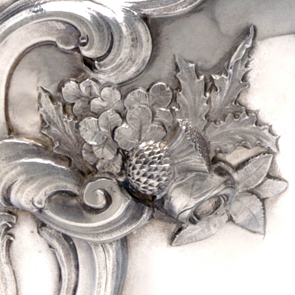Thistle on James Thomson - The McKeon Vase: Monumental American Silver Covered Presentation Vase Designed by Sculptor Robert Ball Hughes, New York, NY, 1837
