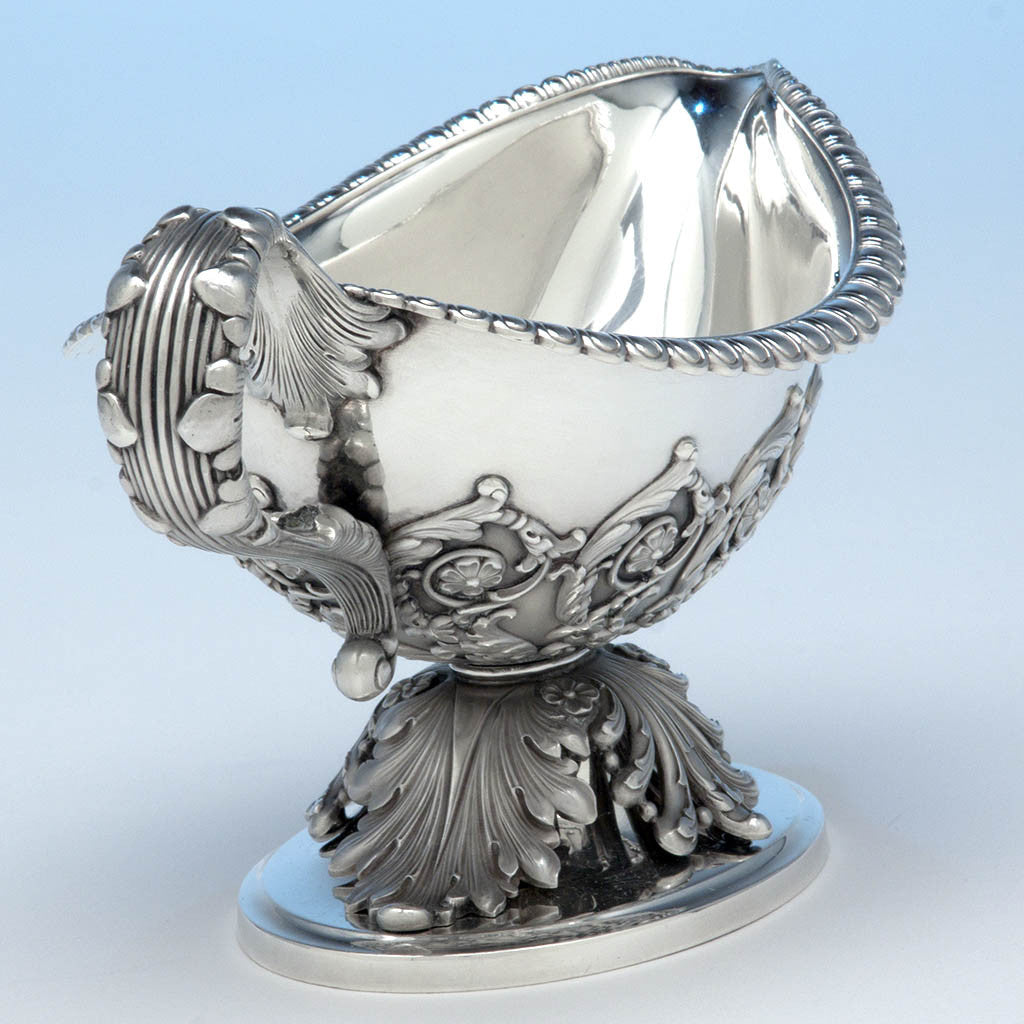 Handle to Tiffany &amp; Co Pair of &#39;George III&#39; Sterling Silver Sauce Boats designed by Paulding Farnham and executed for the 1900 Paris Exposition Universelle