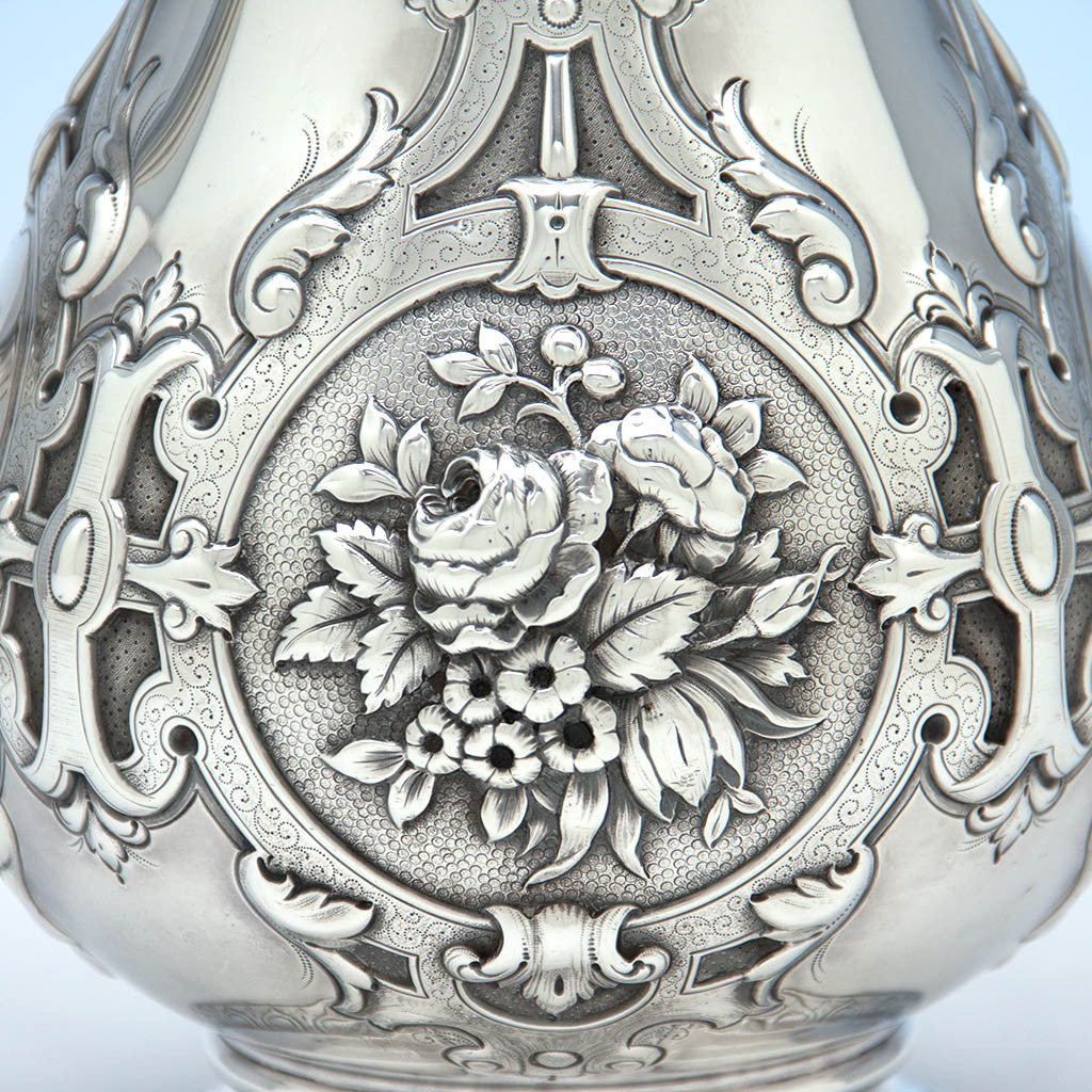 William Gale for Tiffany &amp; Co Antique Sterling Silver Pitcher, New York City, c. 1850&#39;s