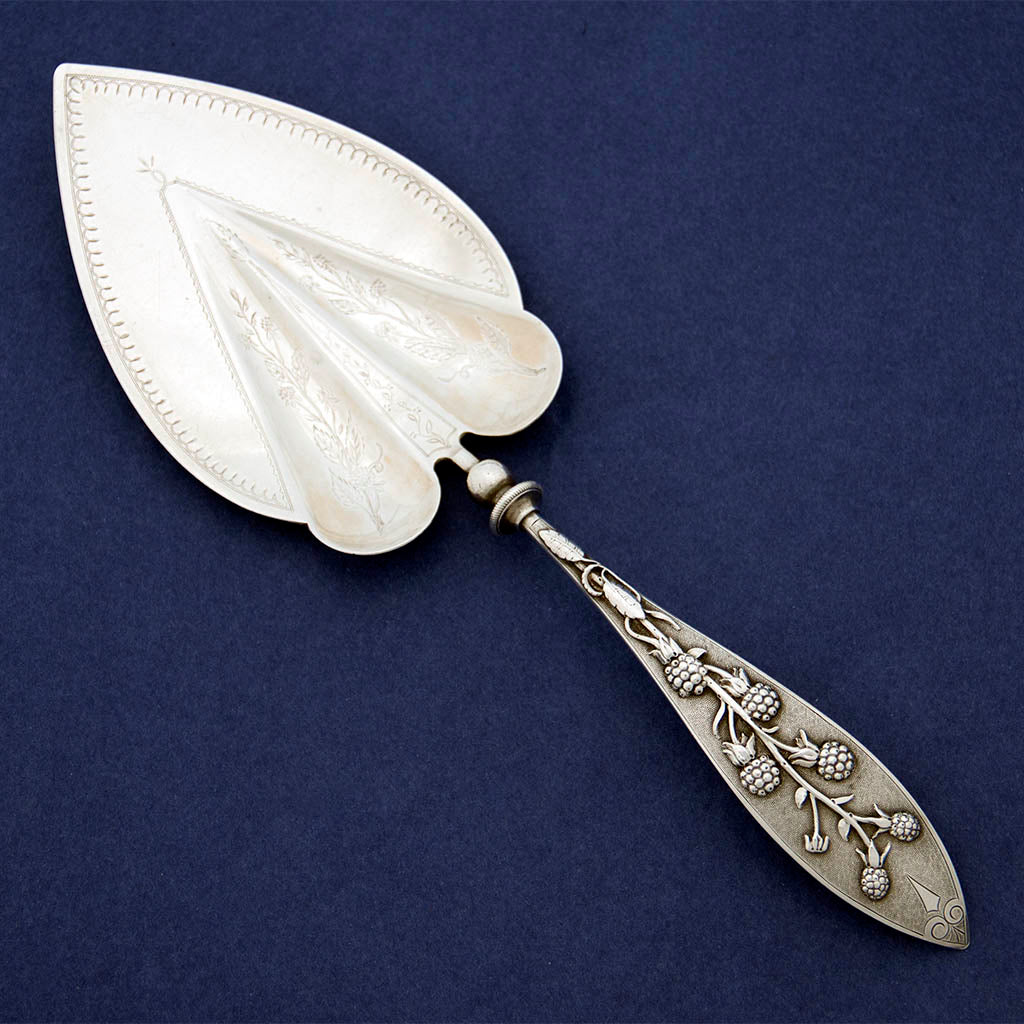 Gorham Blackberry Antique Sterling Silver Pie Server, Providence - c. 1880