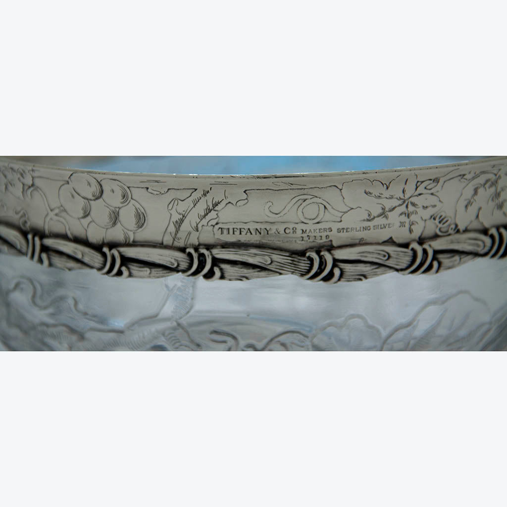Mark on Tiffany &amp; Co Antique Sterling Silver Mounted Rock Crystal Centerpiece Bowl, New York City, c. 1908