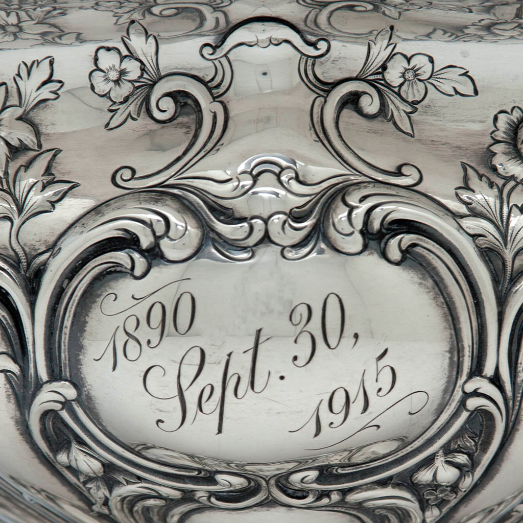 Date on Gorham &#39;Chantilly&#39; Pattern Antique Sterling Silver Covered Soup Tureen, Providence, RI - 1899