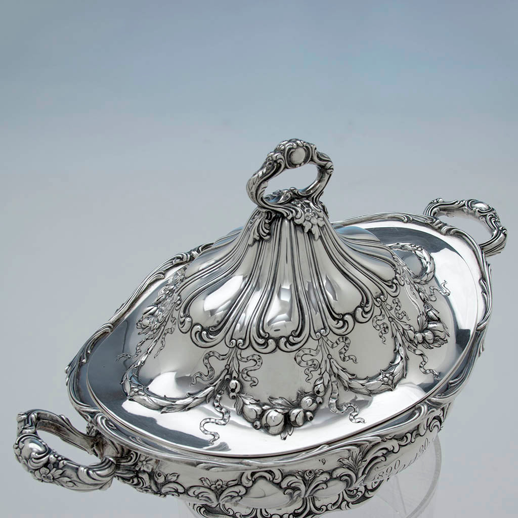 Cover of Pair of Gorham &#39;Chantilly&#39; Pattern Antique Sterling Silver Covered Entree Servers, Providence, RI - 1914