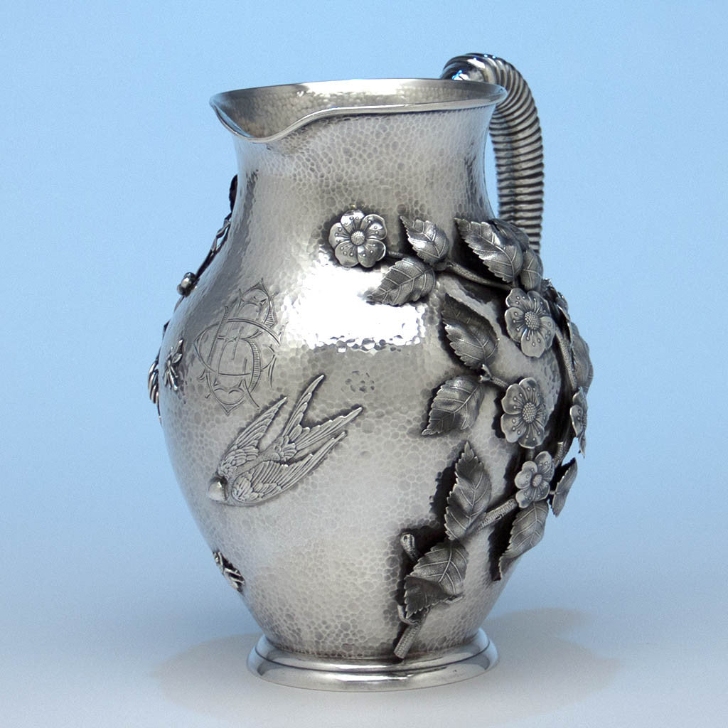 Handle to George C. Shreve &amp; Co Antique Sterling Silver Aesthetic Movement Water Pitcher, San Francisco, c. 1880&#39;s